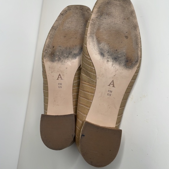 Anthropologie Hadley embossed leather Block-Heeled Loafers in Honey / size 9 - Picture 9 of 13